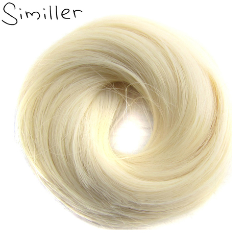 Similler Rubber Band Straight Scrunchie Donut Chignon Wrap Hair High Temperature Fiber Synthetic Hair Pieces Brown 613# Wedding ► Photo 1/6