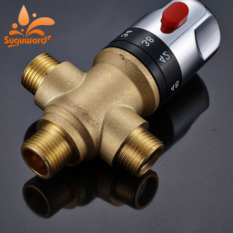 Suguword Brass Thermostatic Valve Bathroom Accessories Temperture Control 1/2 standard for Water Heater Shower Faucet and so on ► Photo 1/6