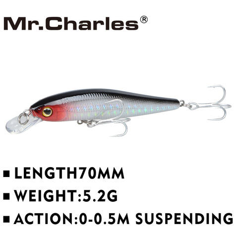 Mr.Charles CMC030 Fishing Lures 70mm/5.2g 0-0.5m Suspending Minnow Hard Aritificial Wobblers Crankbait Plastic Baits Pesca Isca ► Photo 1/6