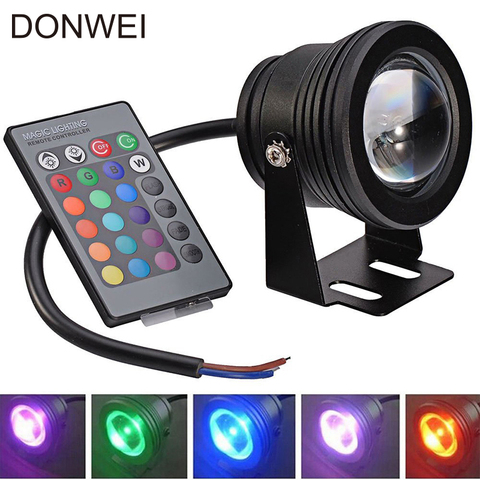 High Waterproof IP68 12V 10W Outdoor LED Landscape Fountain Pool Lamp Underwater Lights with 24key IR Remote Controller ► Photo 1/6