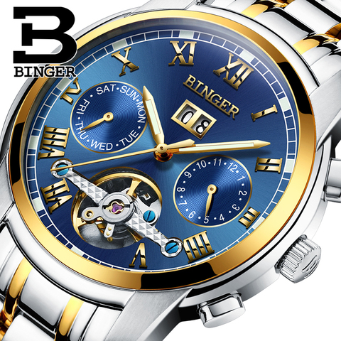 New Switzerland Mechanical Watch Men Wrist Sapphire Binger Luxury Brand Waterproof Watches Male Wrist Sapphire relogio masculin ► Photo 1/6