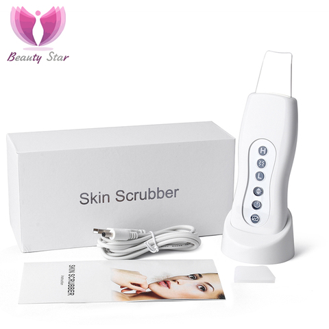 Beauty Star Ultrasonic Skin Scrubber Cleaner Face Cleaning Acne Removal Facial Spa Massager Ultrasound Peeling Clean Machine ► Photo 1/6