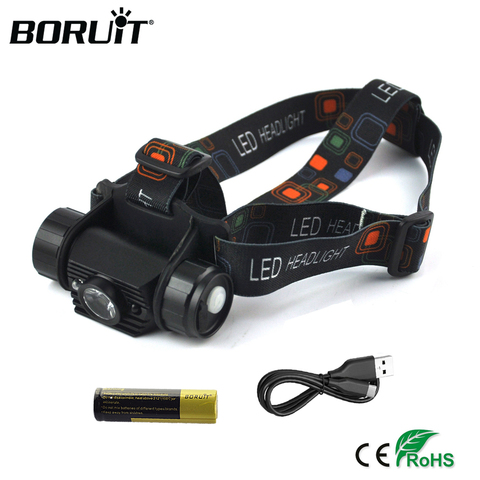 BORUiT RJ-020 XPE LED Mini Headlamp 1000LM Motion Sensor Headlight Rechargeable 18650 Waterproof Head Torch for Camping Hunting ► Photo 1/6