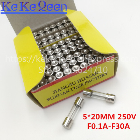 100pcs 5*20mm Fast Glass Fuse 250V 5*20 F 0.2A/0.25A/0.3A/0.5A/1A/2A/3A/3.15A/4A/5A/6A/6.3A/7A/8A/10A/12A/15A/20A/25A/30A 5X20MM ► Photo 1/6