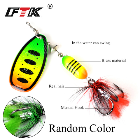 FTK Fishing Lures Spinner Bait Spoon Lure 1pcs 17.5g With Feather Treble Hooks Arttificial Bait Metal Wobblers Pike Tackle ► Photo 1/6