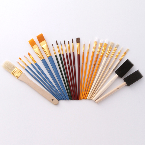 25pcs Multifunctional Paint Brush Set Nylon Hair Painting Brush Oil Acrylic Brush Watercolor Pen Art Supplies For Student ► Photo 1/6