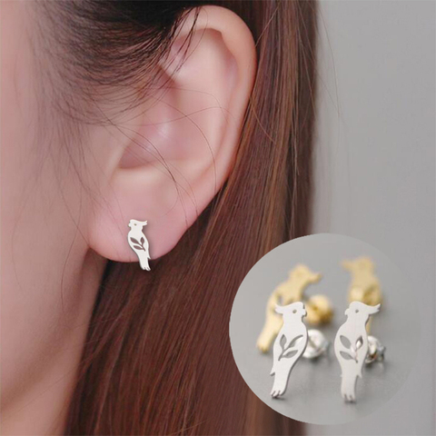 Shuangshuo Cute Small Parrot Women Stud Earrings Fashion Animal Earrings Female Small Earring Wedding Jewelry ► Photo 1/5
