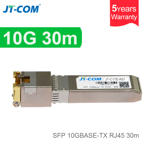 10G RJ45 Copper SFP Transceiver Module 10GBase-Tx Ethernet Gpon Olt Fiber Optic FTTH Compatible with Cisco/Mikrotik Switch 30m ► Photo 1/4