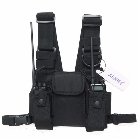 ABBREE Radio Harness chest Front Pack Pouch Holster Carry bag for Baofeng UV-5R UV-82 UV-9R BF-888S TYT Motorola Walkie Talkie ► Photo 1/6