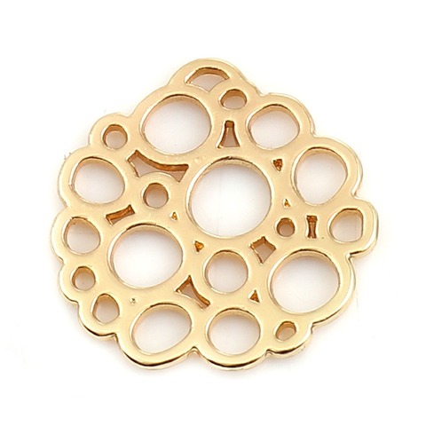 DoreenBeads Zinc Based Alloy Connectors Irregular Gold Circle Hollow Jewelry DIY Charms 20mm( 6/8