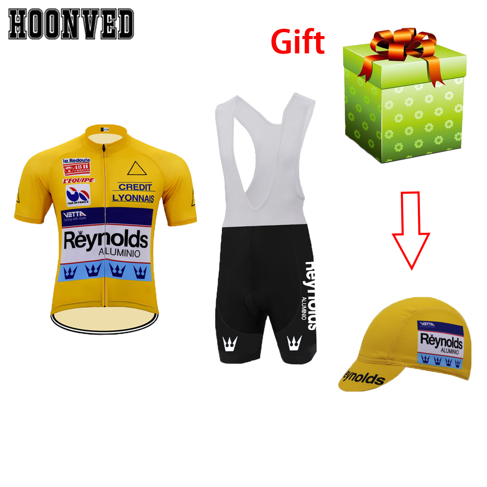 The 2022 New Team Pro Man Retro yellow Reynolds cycling suit Short sleeves Bib Shorts Gel Pad maillot ciclismo hombre - Price history & Review | AliExpress Seller - HOONVED