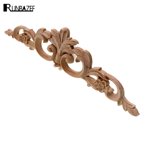 RUNBAZEF Simple Vintage Wood Carved Decal Corner Onlay Applique Frame Furniture Wall Unpainted For Home Cabinet Door Decor Craft ► Photo 1/6