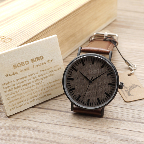 BOBO BIRD Wood dial Watches Casual Timepieces for Men and Women Quartz Wristwatches relogio masculino C-E25 ► Photo 1/6