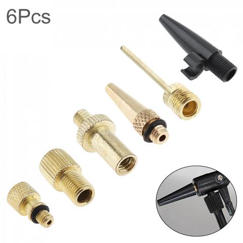 6pcs/set High Quality Pump Adaptor Kit Valve Connectors Football Airbed for Bicycle Tyres Most Inflatable Ball Accessories ► Photo 1/6