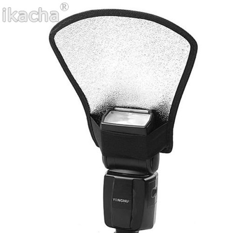 2-in-1 Silver/White Camera Flash Diffuser Softbox Photo Flash Light Reflector For Canon Nikon Sony Cameras Size 11*18*20cm ► Photo 1/4