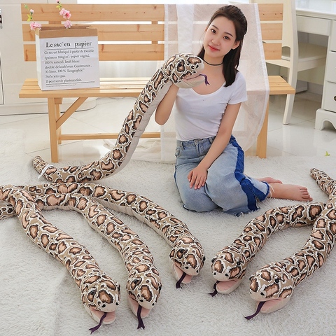 1pc 155cm Simulation Plush Toys Stuffed Giant Snake Animal Toy Soft Dolls Bithday Christmas party Gifts baby Funny Hand Puppet ► Photo 1/6