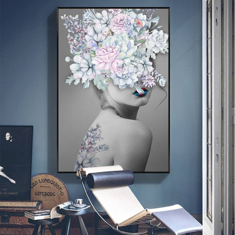 Abstract Floral Noble Woman Canvas Painting Art Print Poster Picture Wall Living Room Bedroom Nordic Simple Home Decoration ► Photo 1/6