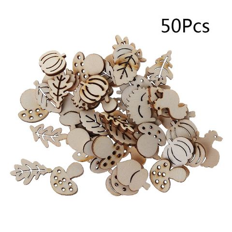 50Pcs/Set Laser Cut Wood Animals Embellishment Wooden Shape Craft Wedding Decor ► Photo 1/1