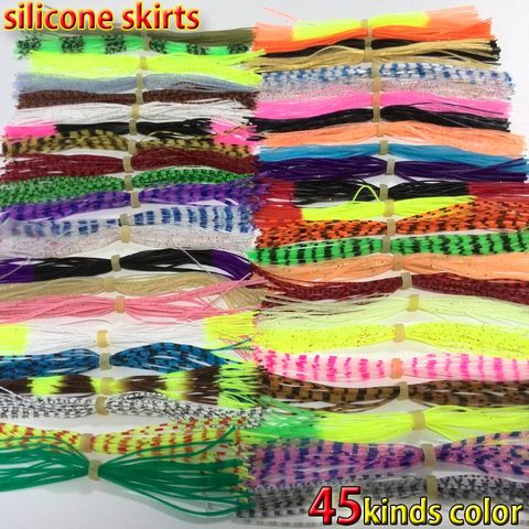 2022HOT fishing silicone skirts super multi-color 45kinds/lot spinner bait bass lure blade fly fishing lures the length is 13cm ► Photo 1/1