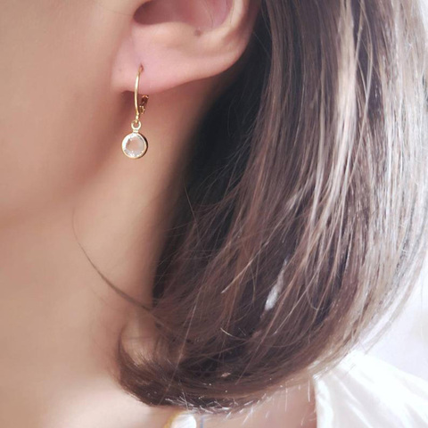 WTLTC Dainty Crystal Small Tiny Hoop Earrings for Women Fashion Huggie Hoops Earrings Boho Drop Charm Earrings Bright Jewelry ► Photo 1/3