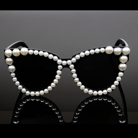 2022 Newest Sexy Cat Eye Sunglasses Women Brand Designer Lady Pearl Sun Glasses For Female Vintage Shades Eyewear Gafas UV400 ► Photo 1/3