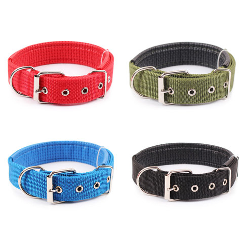 5 size Comfortable Adjustable Nylon Strap Dog Collar For Small And Big Pet Dogs Collars 4 Color Red/Bule/Black/Green ► Photo 1/6