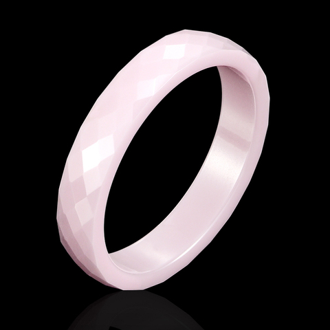 New 4mm Light Pink Black White Beautiful Hand Cut Ceramic Ring For Woman Top Quality Jewelry Without Scratches Woman Ring ► Photo 1/6