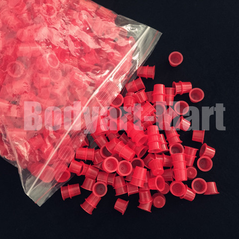 1000pcs 8mm Small Size Red Tattoo Ink Pigment Cups Caps Supply RIC9-1000# Free Shipping ► Photo 1/6