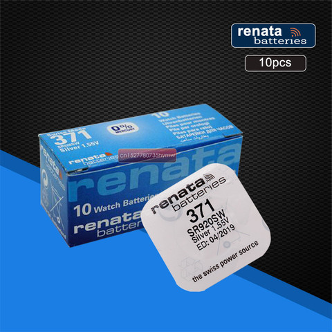 10pack RENATA Silver Oxide Watch battery 371 SR920SW 920 1.55V 100% 371 renata 920 batteries ► Photo 1/6