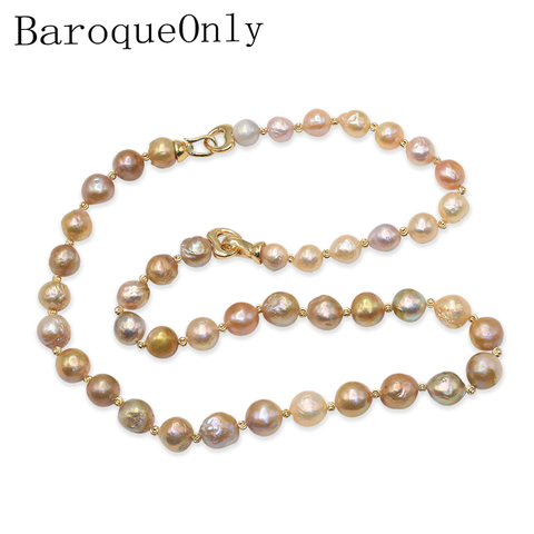 BaroqueOnly  2022 Mixed-colour Edison pearl necklace  Baroque Natural Freshwater Pearl Necklace sweater chain for woman gift ► Photo 1/6