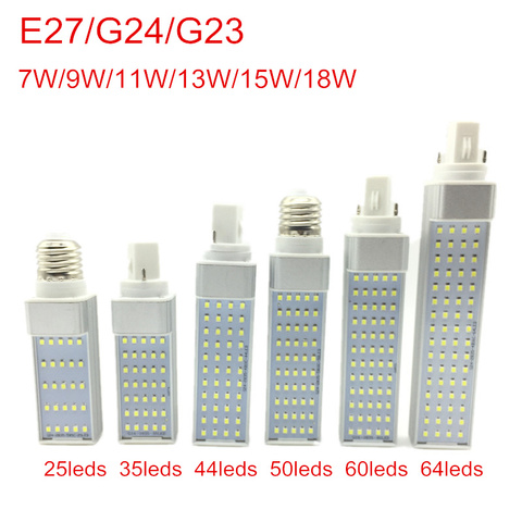 G24 LED Bulbs 7W 9W 11W 13W 15W 18W E27 LED Corn Bulb Lamp Light SMD 2835 Spotlight 180 Degree AC85-265V Horizontal Plug Light ► Photo 1/5