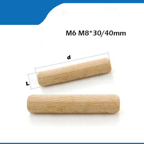 20/50/100pcs M6/8/*30/40mm Wooden Dowel Cabinet Drawer Round Fluted Wood Craft Pins Rods Set Furniture Fitting wooden dowel pin ► Photo 1/5