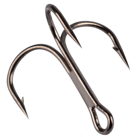 100 Pcs Fishing Treble Hook Carbon Steel Tackle Barbed Pike Flying 2/4/6/8/10# ► Photo 1/6