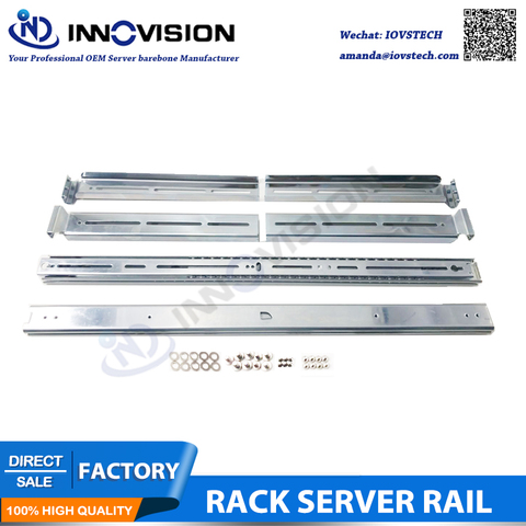 High quality 19inch rackmount dynamic three-section sliding guide rail kits for 1u 2u 3u 4u rack server with rail screw holes ► Photo 1/6