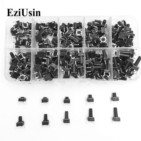 EzUsin10 models 6*6 Tact Switch Tactile Push Button Switch Kit Height: 4.3 5~13MM DIP 4P micro switch 6x6 Key switch For Arduino ► Photo 1/2