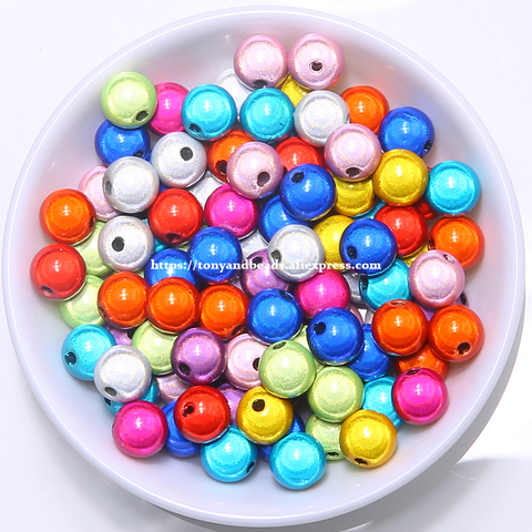 Free Shipping Shining Mixed Dream Acrylic Round Spacer Beads Charms 4 5 6 8 10 12 MM Pick Size For Jewelry Making ► Photo 1/1