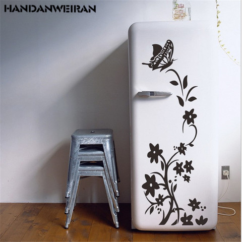 2022 NEW Butterfly Flower Wall Sticker Rattan Refrigerator Stickers Home Decoration Wall Stickers Waterproof For Door ► Photo 1/3
