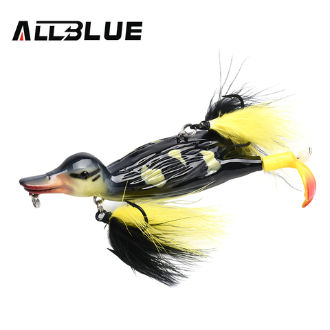ALLBLUE 3D STUPID DUCK Topwater Fishing Lure Floating Artificial Bait Plopping and Splashing Feet Hard Fishing Tackle Geer ► Photo 1/6