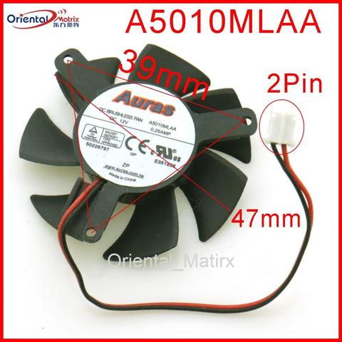 Free Shipping New A5010MLAA 12V 0.25A 47mm 39*39*39mm Graphics / Video Card VGA Cooler Fan 2Wire 2Pin ► Photo 1/5