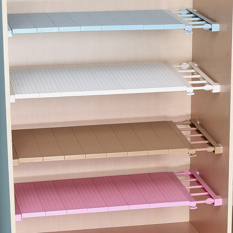 Adjustable Closet Organizer Storage Shelf Wall Mounted Kitchen Rack Space Saving Wardrobe Decorative Shelves Cabinet Holders ► Photo 1/6