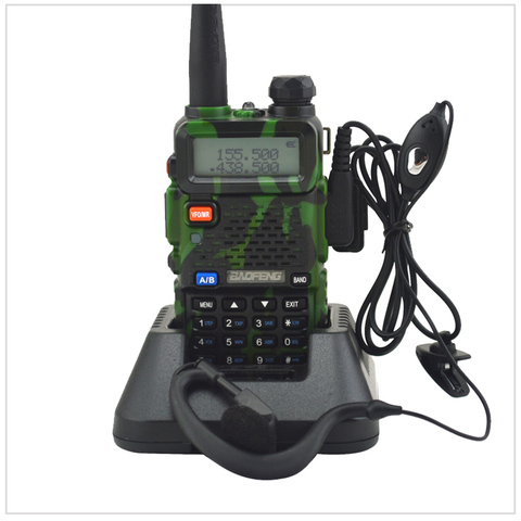 Camouflage baofeng Radio dualband UV-5R walkie talkie dual display 136-174/400-520MHz two way radio with free earpiece BF-UV5R ► Photo 1/6