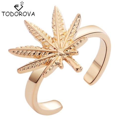 Todorova Christmas Gift Knuckle Rings Women Nature Inspired Delicate Jewelry Maple Leaf Opening Adjustable Ring ► Photo 1/6