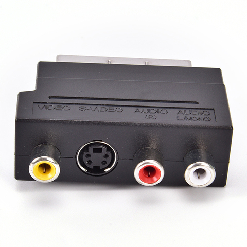 For Video DVD Recorder TV Television Projector RGB Scart to 3 21 pin RCA S-Video Adapter Composite RCA SVHS S-Video AV TV Audio ► Photo 1/6