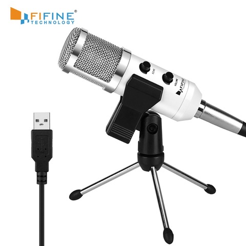 Fifine USB Microphone, Plug & Play Condenser Microphone For PC/Computer Podcasting one line meeting self studioRecording (K056) ► Photo 1/6