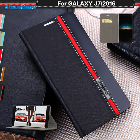 For Samsung Galaxy J7 2016 Flip Case Luxury Pu Leather Phone Case For Samsung Galaxy J7 2016 J710F Business Case Silicone Cover ► Photo 1/6