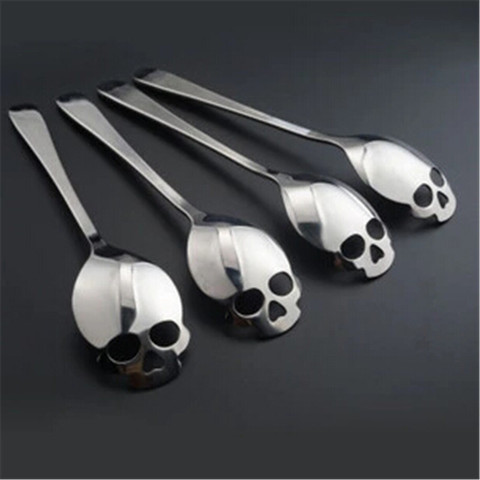 Stainless Steel coffee Scoop Skull shape dessert spoon Food grade ice cream candy tea spoon tableware Drop shipping ► Photo 1/4