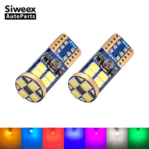 2 Pcs W5W T10 12 SMD 3030 Super Bright Car Led Bulbs Signal License Plate Lamps 194 168 Interior Lights Canbus No Error 7 Colors ► Photo 1/5