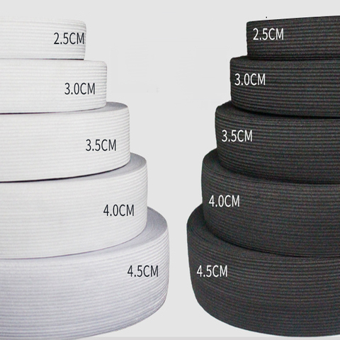 5Meter 15/20/25/30/35/40/50/60MM Elastic Band Sewing Clothing Accessories Nylon Elastic Rubber Band Garment Sewing Black White ► Photo 1/6