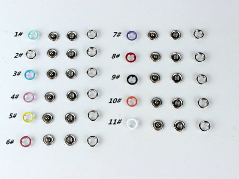 Snap button Sets Silver Tone No Sew Open Ring Snap Press Fastener Buttons 9.5mm 50set children's clothing button ► Photo 1/6