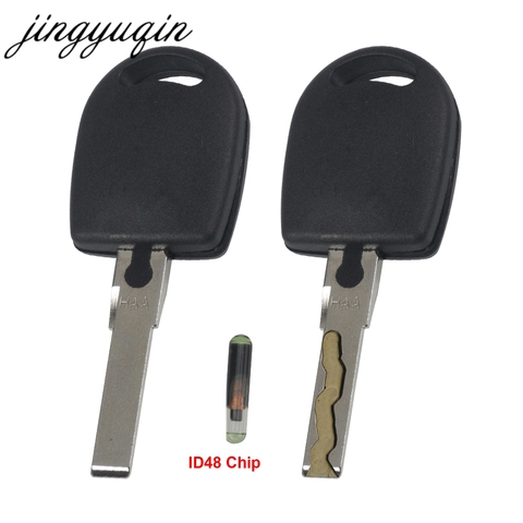 jingyuqin Cut/Uncut Hu66 Blade Transponder Key Case With ID48 chip For VW Polo Golf for SEAT Ibiza Leon SKODA Octavia Chip shell ► Photo 1/4